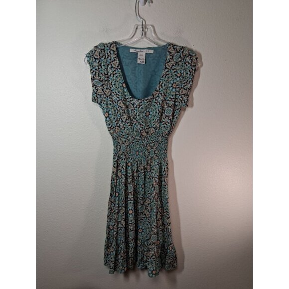 American Rage Dress Business Casual Office Boho Fit & Flare Blue Size XXS - Picture 1 of 6